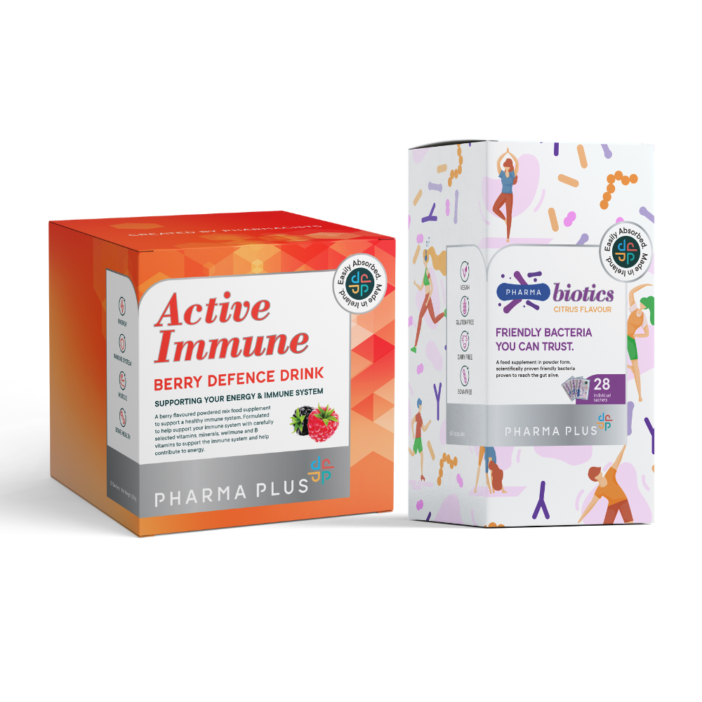 Immune & Gut Support Bundle: Active Immune Berry & PharmaBiotic - Save €11.09 + FREE Delivery